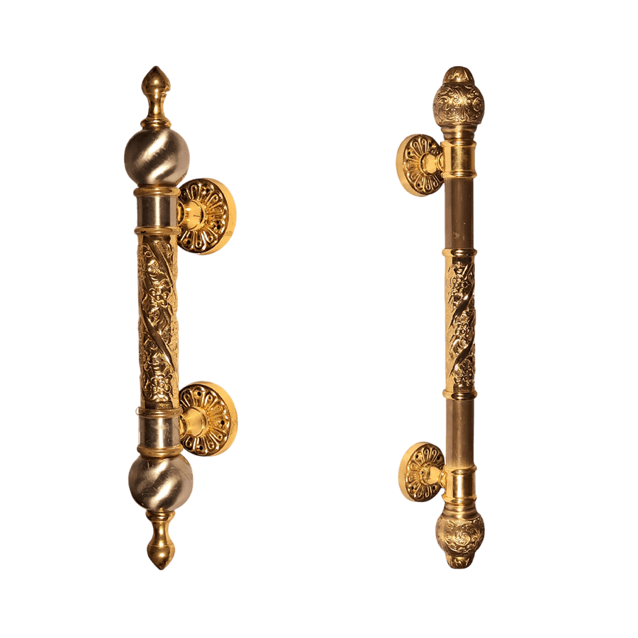 FANCY BRASS DOOR HANDLE (GOLD & ANTIQUE)